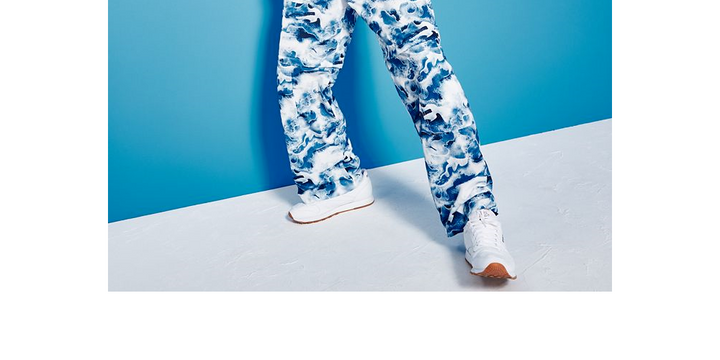 Translation missing: en.Royalty by Maluma Men's Relaxed-Fit Wave-Print Convertible Utility Pants Blue-L