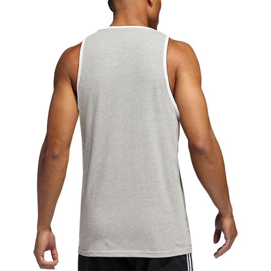 Translation missing: en.adidas Men's Badge Of Sport Logo Graphic Tank Grey Heather White-Small