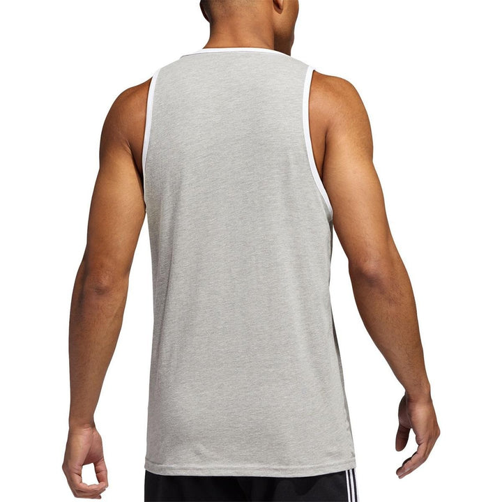 Translation missing: en.adidas Men's Badge Of Sport Logo Graphic Tank Grey Heather White-Small