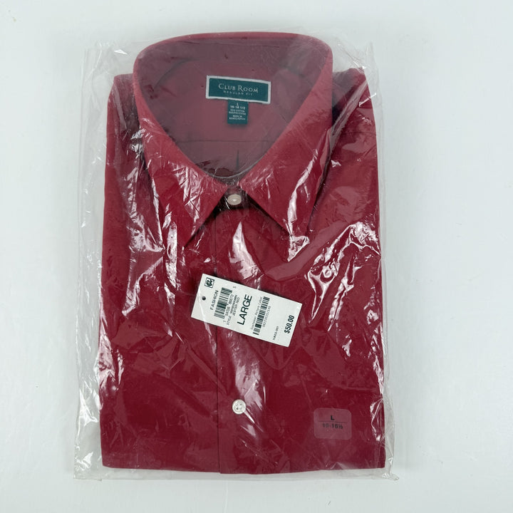 Translation missing: en.Club Room Men's Regular-Fit Dress Shirt Jester Red- Large 16-16.5