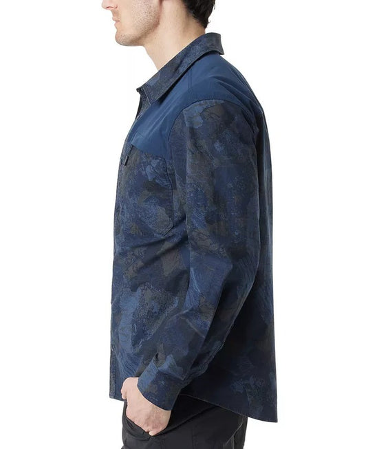 Translation missing: en.Bass Outdoor Utility Shacket Men's Small Navy Rock Camo Ripstop Shirt Jacket