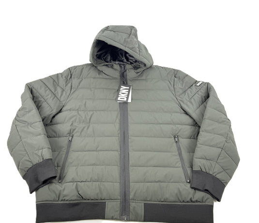 Translation missing: en.DKNY Men s Water Resistant Performance Zip Front Hooded Jacket Dark Green-2XL