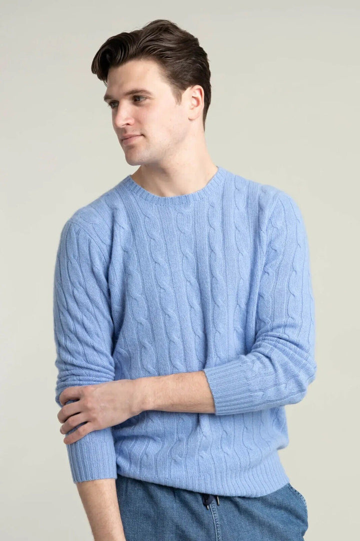 Translation missing: en.Polo Ralph Lauren Men's Cable-Knit Cashmere Sweater in Litchfield Blue-XL