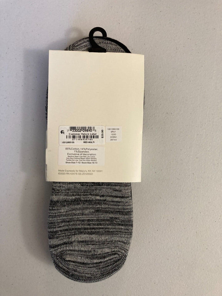 Translation missing: en.Sun + Stone Men's 3-Pk. No-Show Socks Red Multi Size  7-12 Sock Size 10-13