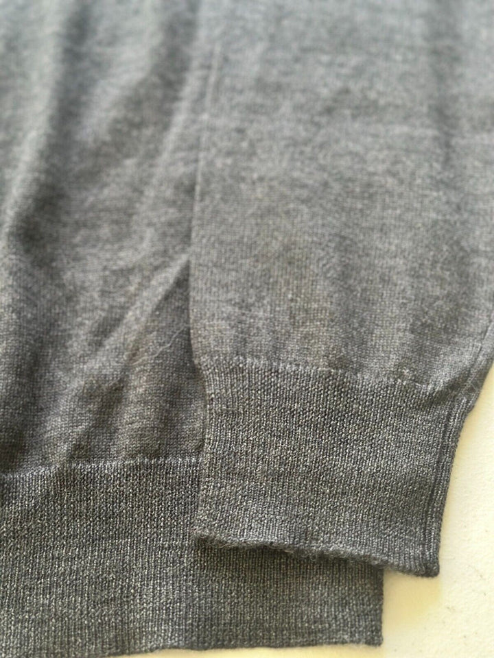 Translation missing: en.The Men's Store Designer Quarter-Zip Merino Wool Sweater in Med Grey-Small