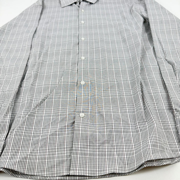 Translation missing: en.Calvin Klein Mens Extra Slim Fit Stretch Dress Shirt Black Multi-XL17-17.5 34/35