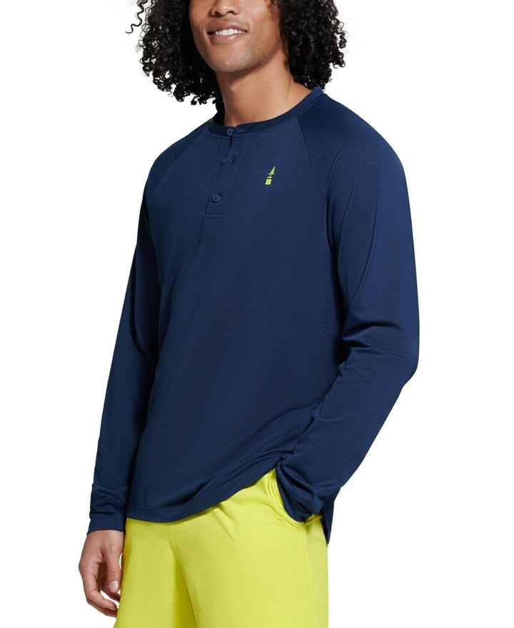 Translation missing: en.Bass Outdoor Men's L/S Hilltop Henley Shirt in Dress Blue-Large