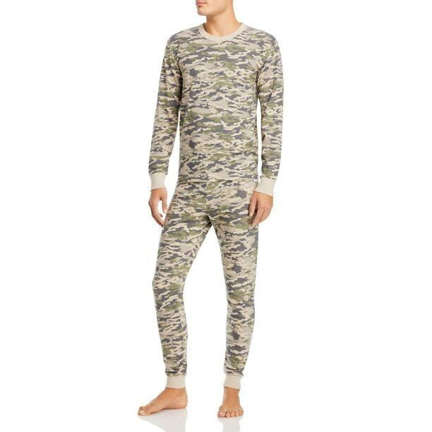 Translation missing: en.Honeydew Brushed Jersey Camo 2PC Pajama Set in Camo Green-Large