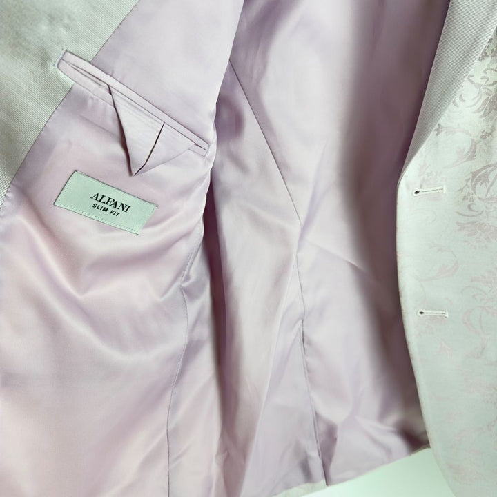 Translation missing: en.Alfani Evening Jacket Men's 44S Pink Slim-Fit Floral Peak Lapels Dinner Jacket