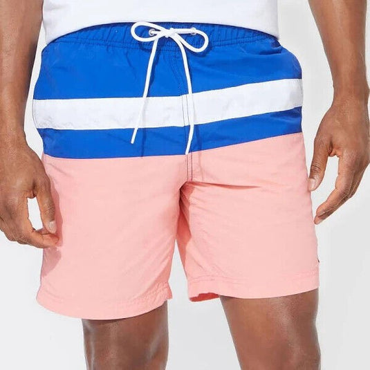 Translation missing: en.Nautica Men's Colorblocked 8" Swim Trunks T01131 in Pale Coral-2XL