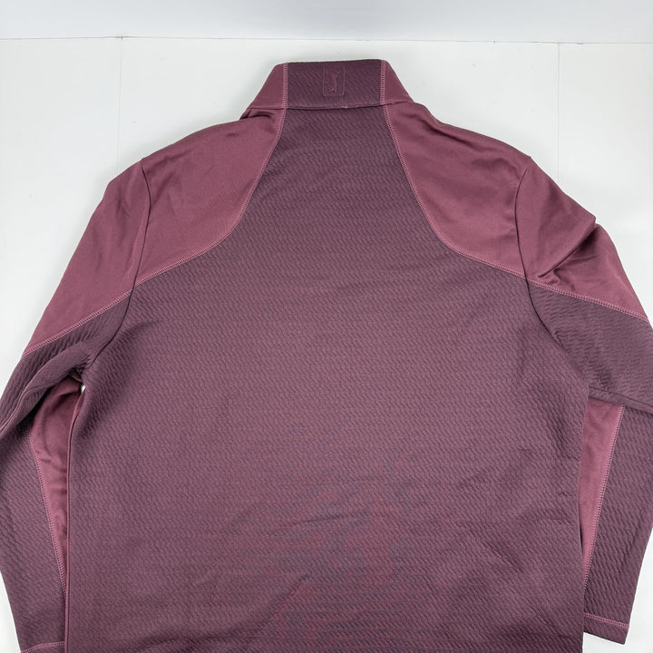 Translation missing: en.PGA Tour 3D Textured Quarter-Zip Golf Sweatshirt Burgundy Size XL Mens Pockets