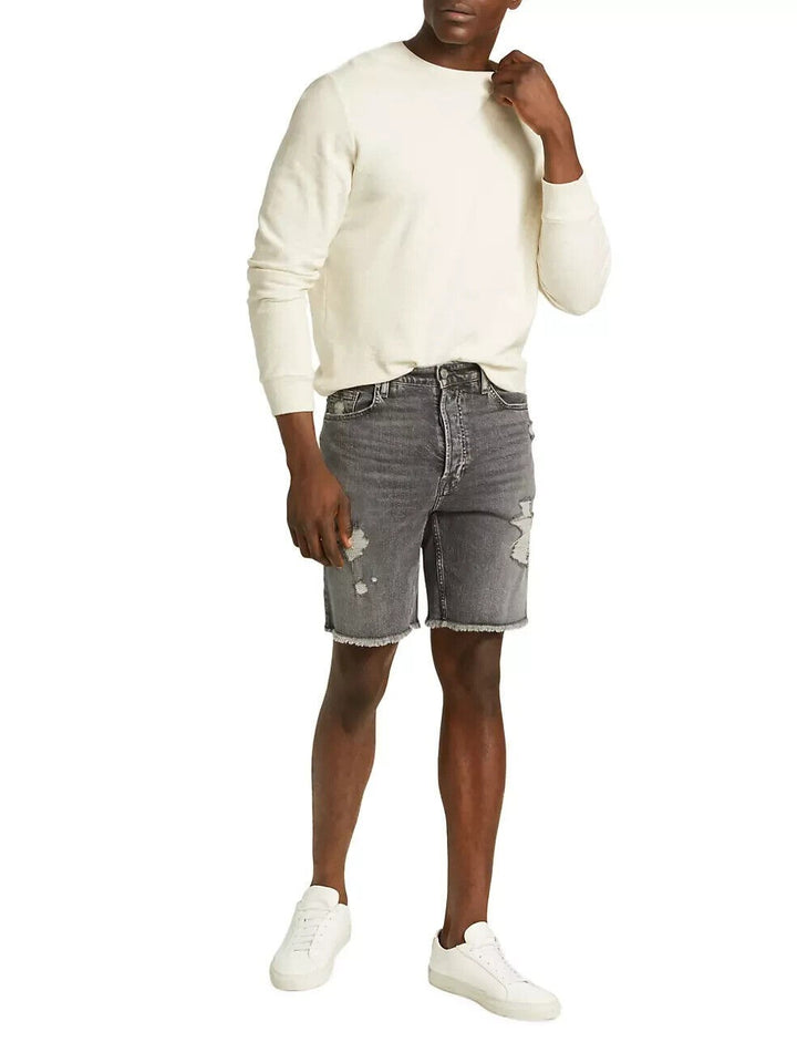 Translation missing: en.7 For All Mankind Men's Straight Vintage Distressed Jean Shorts in Birchwoody-31