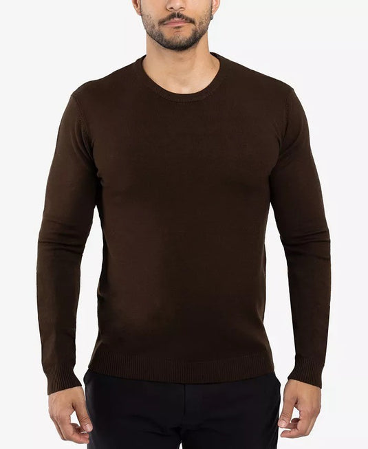 Translation missing: en.X-Ray Men's Basic Crewneck Pullover Midweight Sweater - Dark Brown-Medium