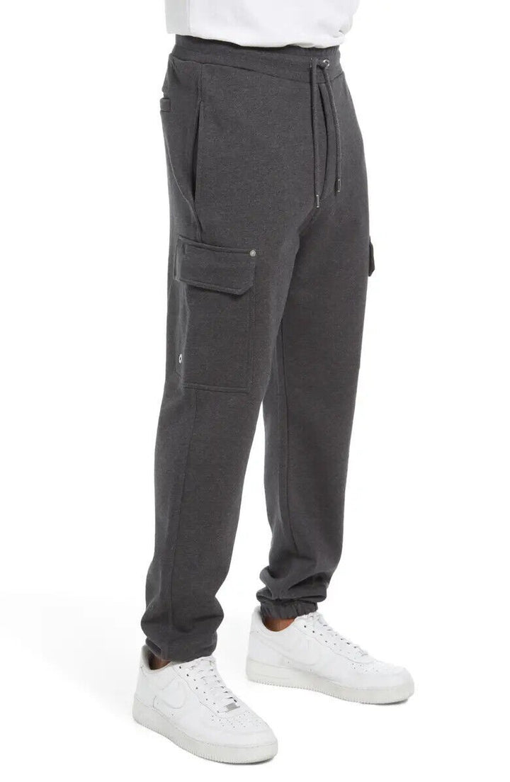 Translation missing: en.FRAME Men's Slim Fit Cotton Blend Cargo Joggers in Dark Gris Grey-Size Small