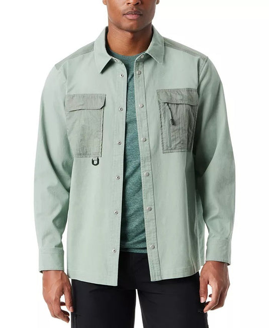 Translation missing: en.Bass Outdoor Shirt Jacket Men's Large Lily Pad Green Relaxed Fit Worker Stretch
