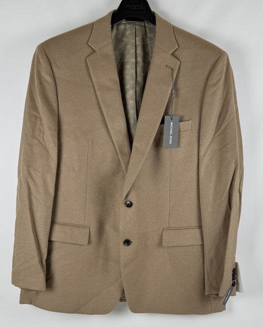 Translation missing: en.Michael Kors Men's Wool Cashmere Silk Luxury Classic Fit Sport Coat Tan-46L