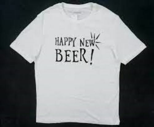 Translation missing: en.Noize Mens Happy New Beer Graphic Shore Sleeve T-Shirt White-Size 2XL