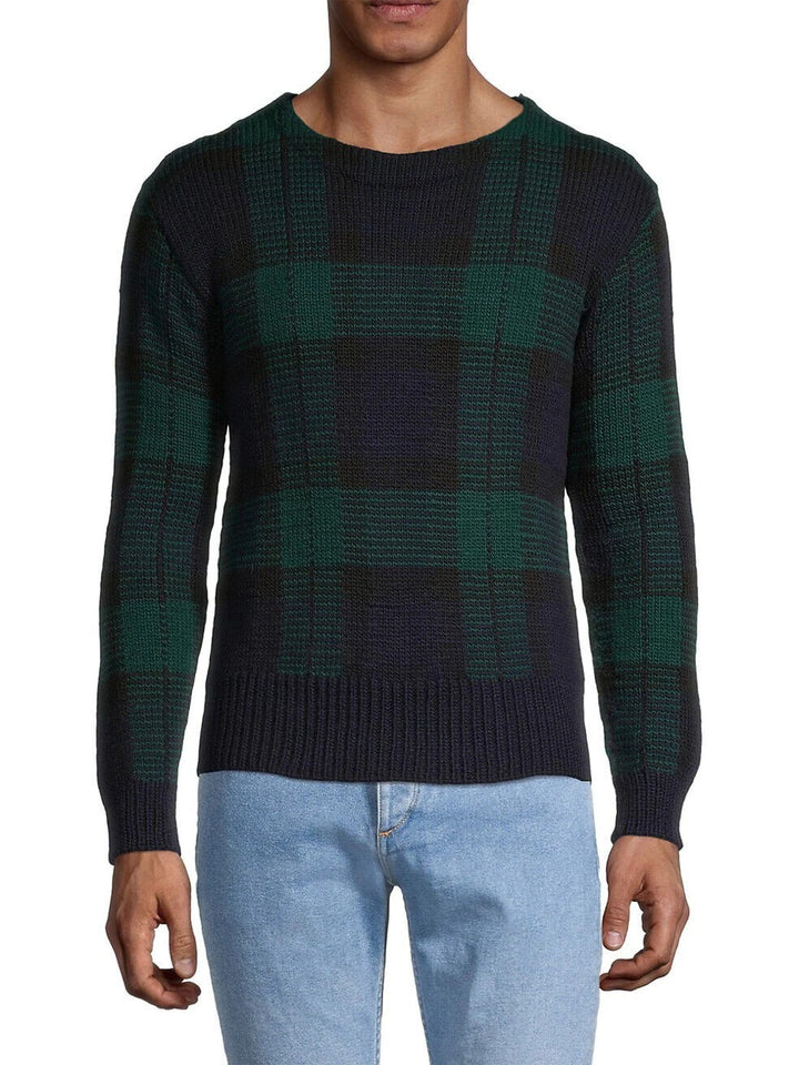 Translation missing: en.Polo Ralph Lauren Men's Wool Hand-Knit Tartan Sweater in Blackwatch Plaid-XL