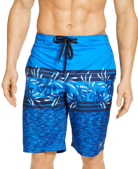 Translation missing: en.Calvin Klein Men's Floral-Print Upf 50+ 10" E-Board Shorts in Skydiver Blue-Smal