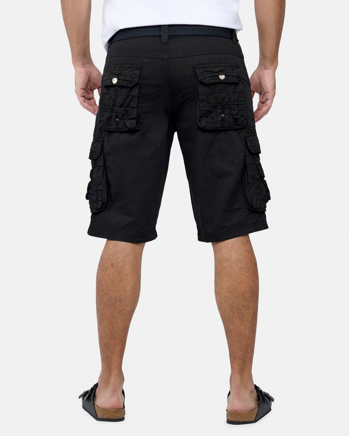 Translation missing: en.X RAY Men's Belted Cargo Shorts 12 Inseam With Snap Detail All Cotton Black-48W