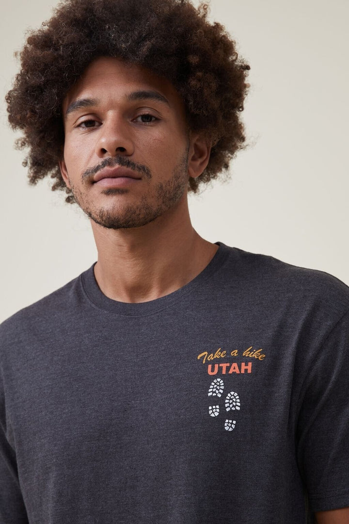 Translation missing: en.Cotton On Men's Loose Fit Souvenir T-shirt - Washed Black 'Take A Hike' - 2XL