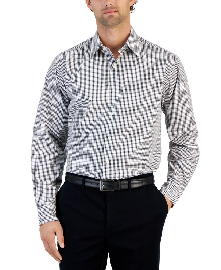 Translation missing: en.Club Room Dress Shirt Mens S 14-14.5 32/33 Black Gingham Regular-Fit Cotton Blnd