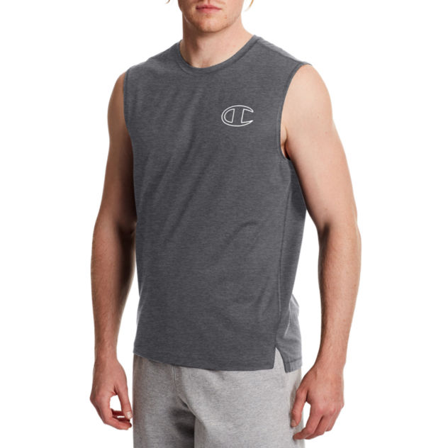 Translation missing: en.Champion Men's 2 Crew Neck Sleeveless Moist Wicking Muscle T-Shirt Grey,Blue-Sm
