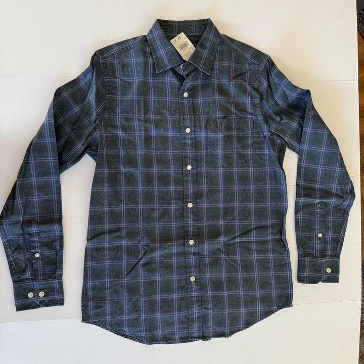 Translation missing: en.The Men's Store  Check-Print Classic Fit Shirt Grey Navy-Small