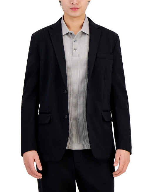 Translation missing: en.Alfani Men's Reg-Fit Modern Knit Suit Jacket in Deep Black-Medium 36-38