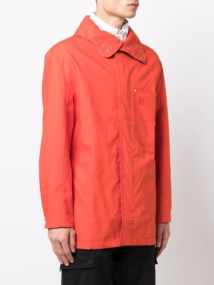 Translation missing: en.Kenzo Men's Mid Length Poppy Coat in Poppy Orange-Medium