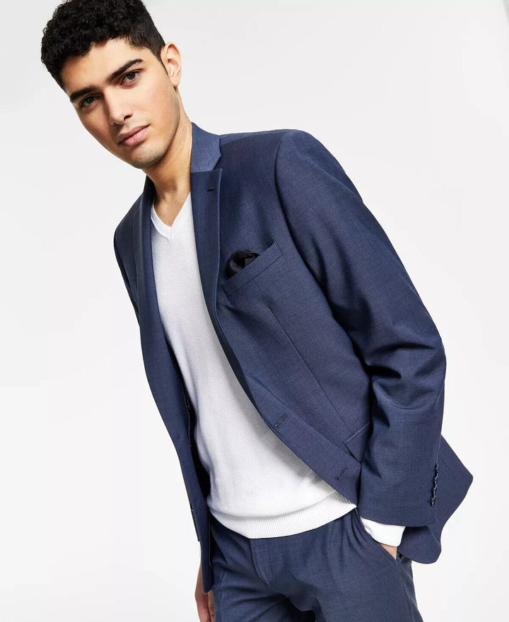 Translation missing: en.Bar III Men's Slim-Fit Wool Blend Solid Suit Jacket Only in Blue-46L