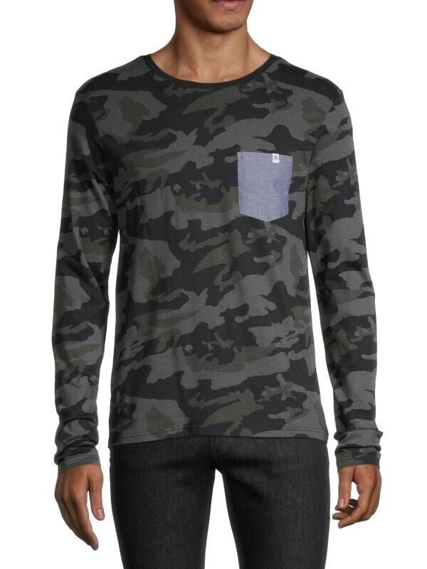 Translation missing: en.Sovereign Code Men's Wrap Long Sleeve T-Shirt in Marine Camo/Black-XL