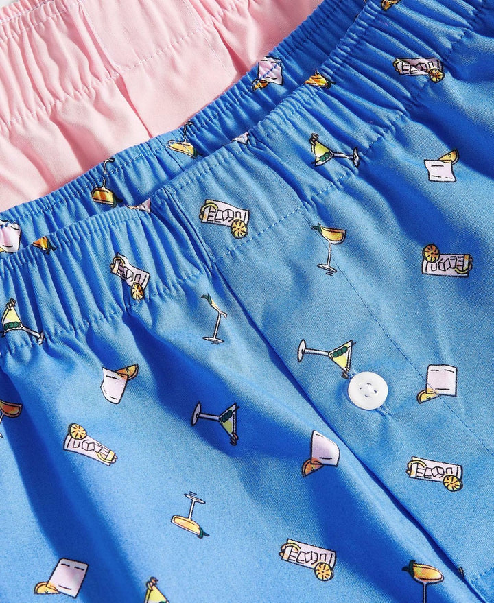Translation missing: en.Club Room Men's 2-Pk. Regular-Fit Cotton Themed Boxers Blue Rose Multi-XL