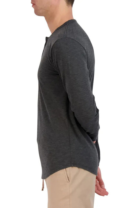 Translation missing: en.And Now This Men's Long Sleeve Henley T-Shirt in Black-Size 2XL