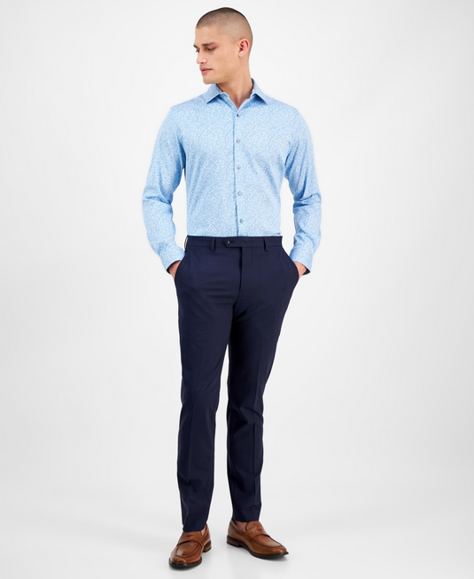 Translation missing: en.Bar III Men's Slim-Fit Daniel Floral Dress Shirt Mid Blue Stretch-16-16.5 34/35