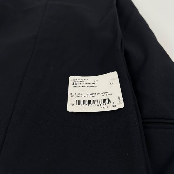 Translation missing: en.Hart Schaffner Marx Men's Chicago Classic Fit Wool Suit Pants Navy-32 Unhemmed