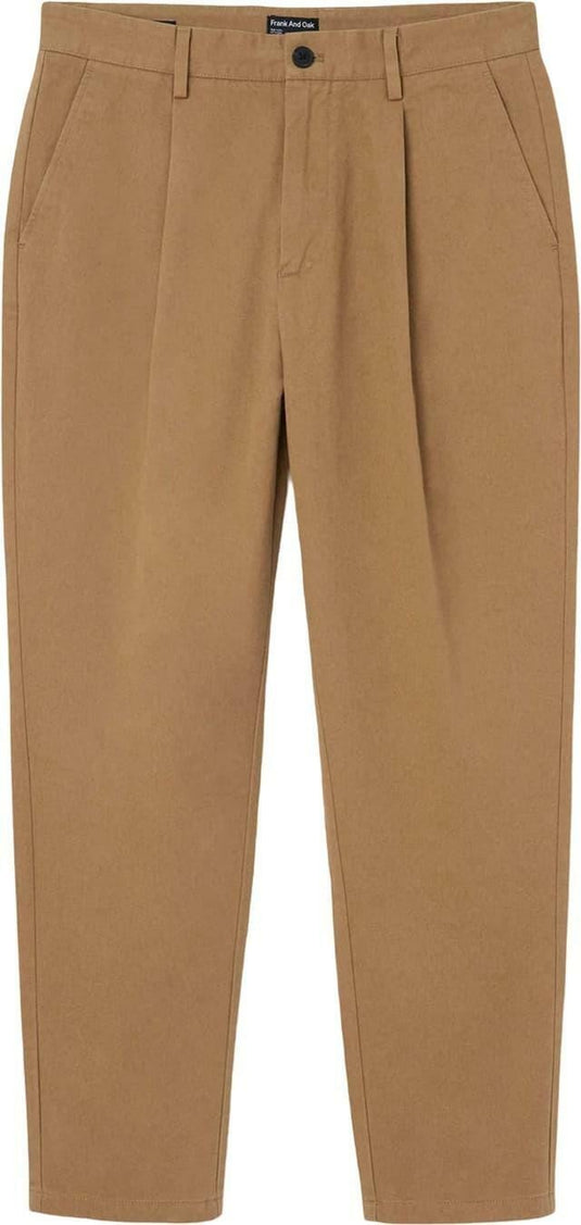 Translation missing: en.Frank and Oak Mens Jamie Relaxed-Tapered Fit Cropped Pleated Pants DK Yellow-36