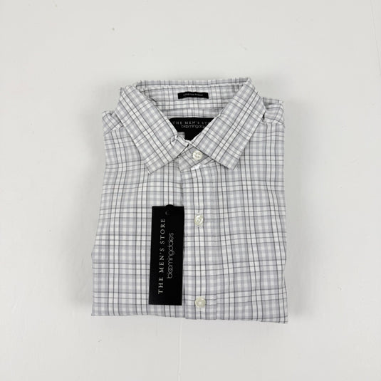 Translation missing: en.The Men's Store  Bi-Color Plaid Classic Fit Shirt Grey-Large