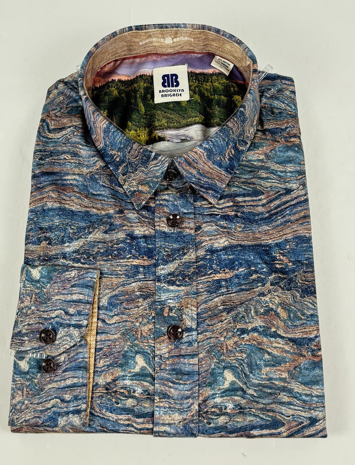 Translation missing: en.Brooklyn Brigade Men's Slim-Fit Serpetine Long Sleeve Shirt - Multicolor-XL