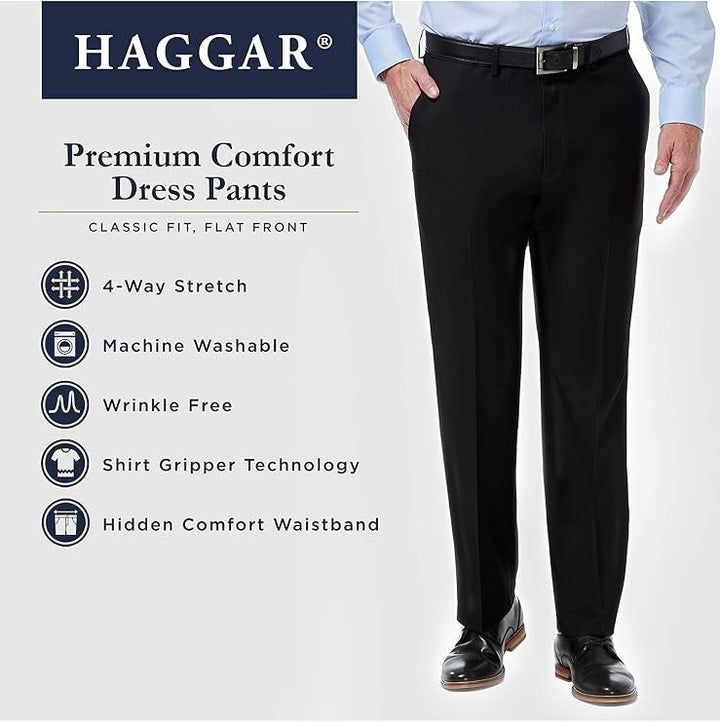 Translation missing: en.Haggar Men's Premium Comfort Stretch Classic-Fit Flat Front Dress Pants-44x29