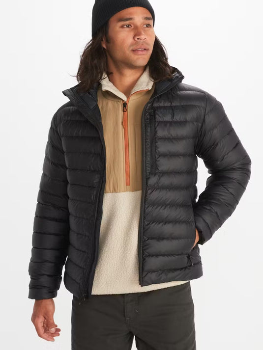 Translation missing: en.Marmot Men's Down Filled Highlander Hooded Puffer Jacket in Black - 2XL