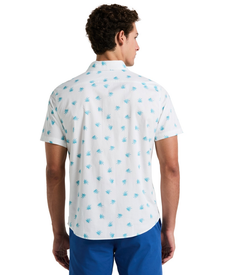 Translation missing: en.Original Penguin Men's Slim-Fit Stretch Allover Print Agave Shirt White-Large