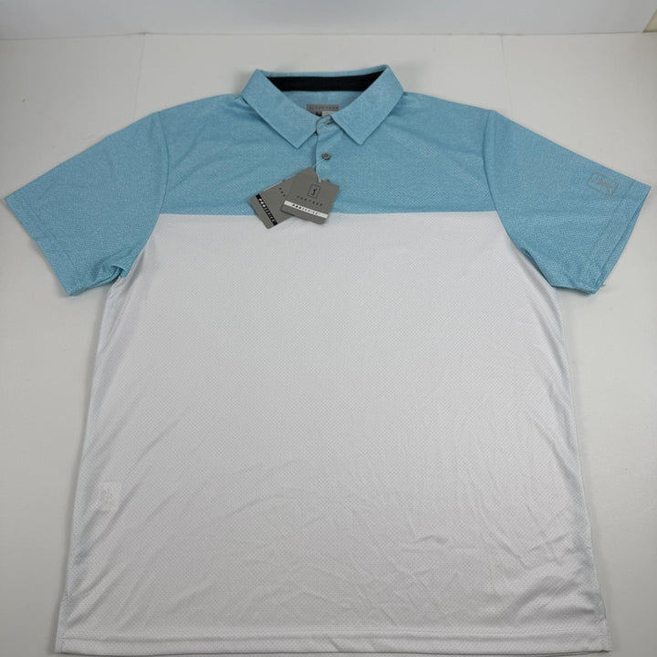 Translation missing: en.PGA TOUR Airflux Golf Polo Shirt BlueFish Multi Size 2XL Birdseye Block Print
