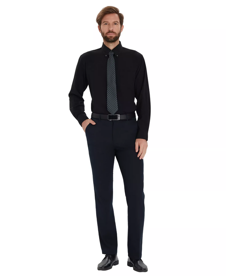 Translation missing: en.Club Room Traveler Dress Shirt Men's 17 32/33 Black Regular Fit Stretch