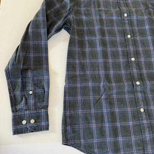 Translation missing: en.The Men's Store  Check-Print Classic Fit Shirt Grey Navy-Small