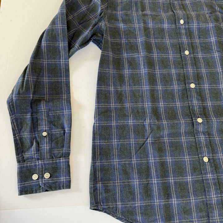 Translation missing: en.The Men's Store  Check-Print Classic Fit Shirt Grey Navy-Small
