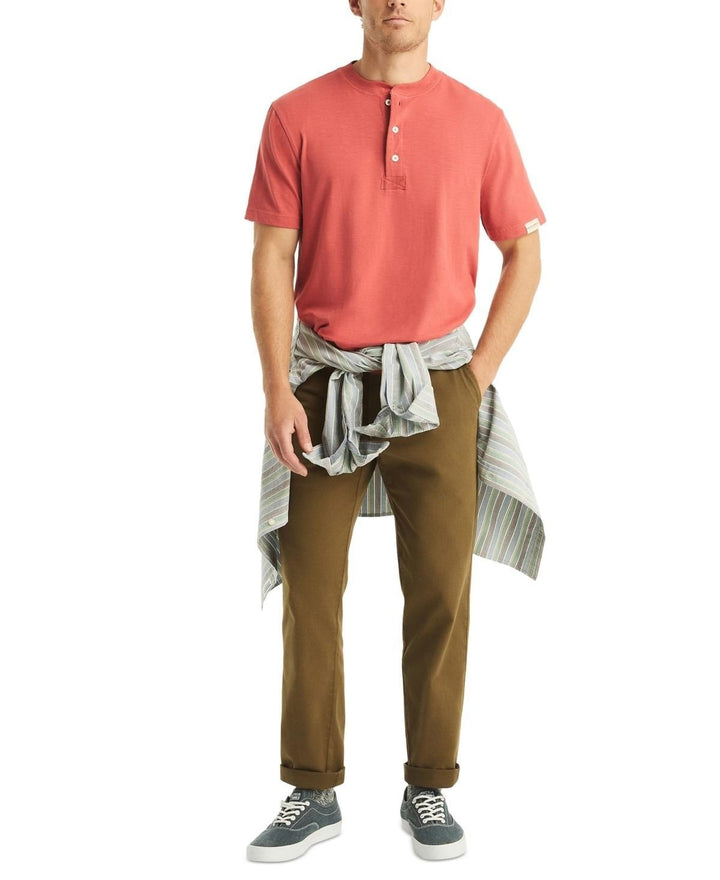Translation missing: en.Nautica Men's Classic-Fit Solid Henley - Mineral Red-Small