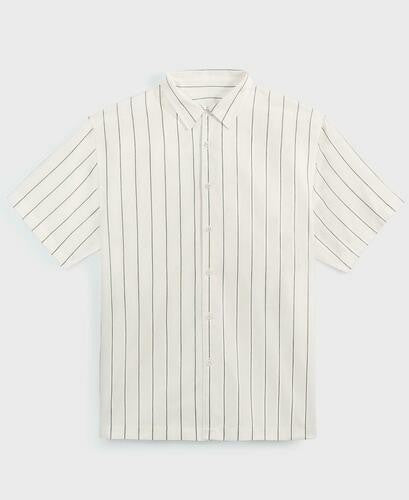 Translation missing: en.Mode of One Mens Relaxed-Fit Striped  Woven Button Shirt Neo Natural-Medium