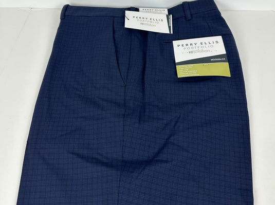 Translation missing: en.Perry Ellis Portfolio Men's Modern-Fit Stretch Resolution Dress Pants Navy-38/30