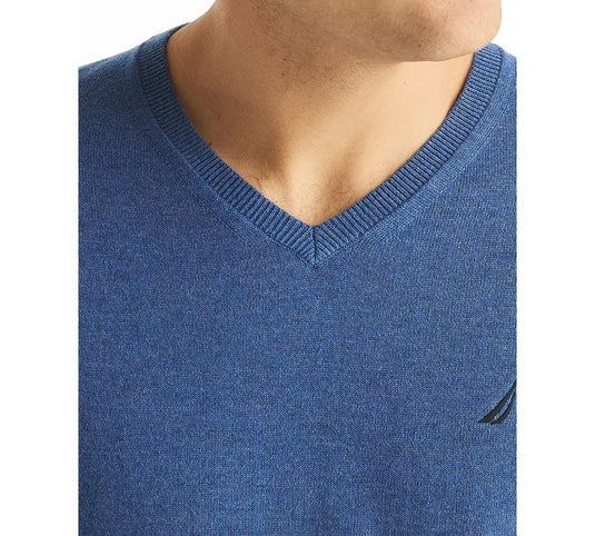 Translation missing: en.Nautica Men's Navtech Performance Reg-Fit Soft V-Neck Sweater Blue Heather-XL